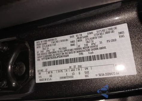 2018 Ford F-150 Xlt z USA, uszkodzony, nr VIN 1FTEW1E55JFD81020